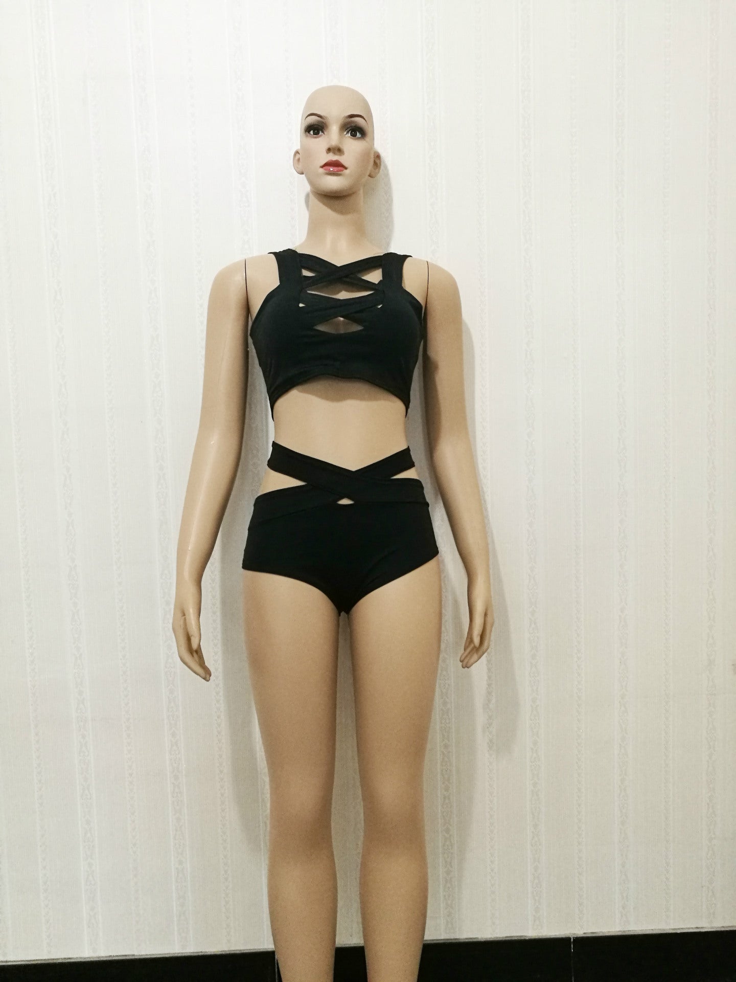 Cross Bikini High Waist Swimsuit