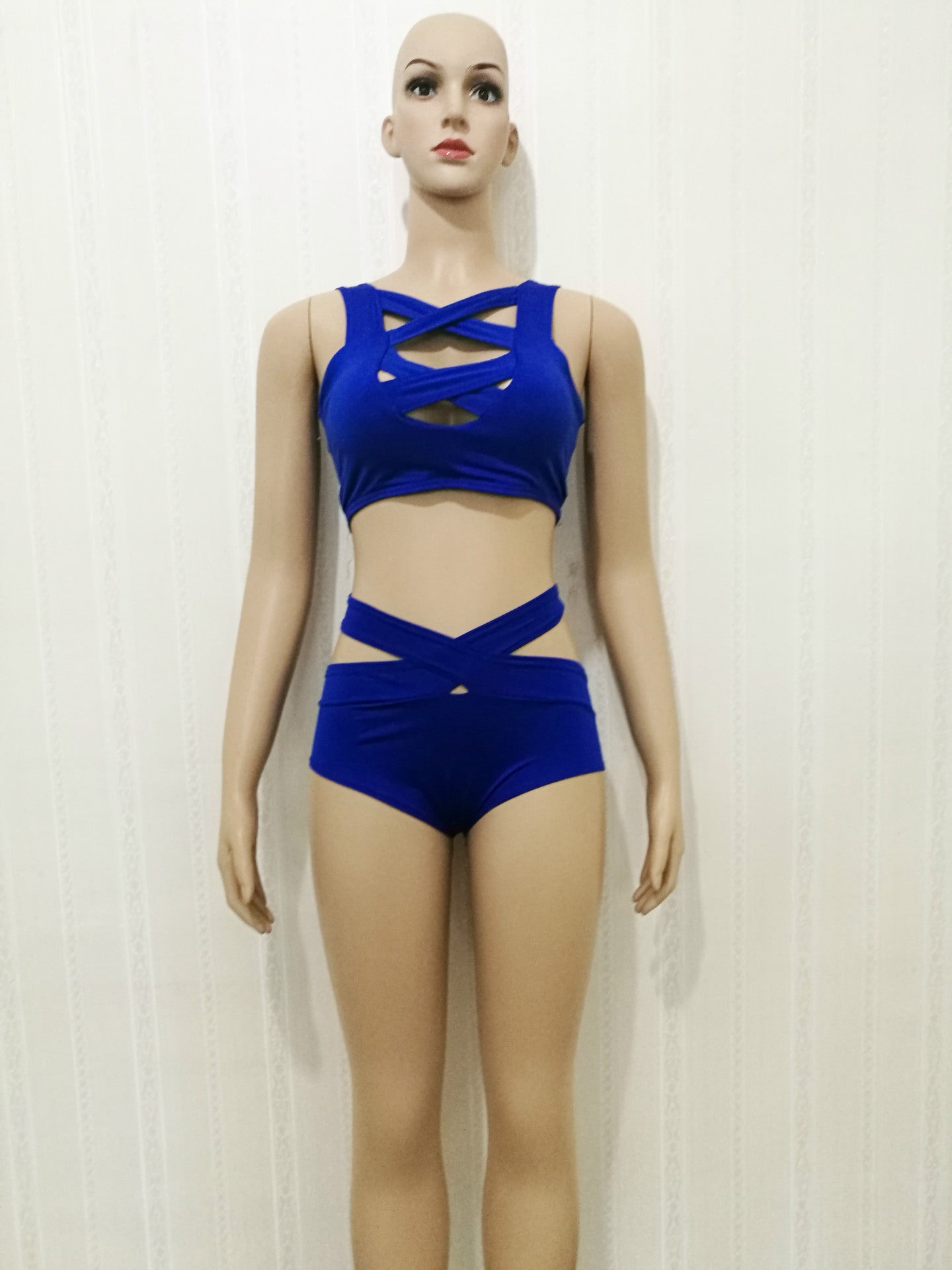 Cross Bikini High Waist Swimsuit