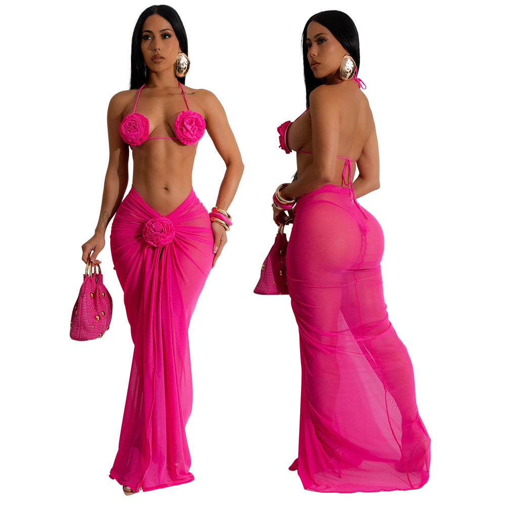 Backless Drawstring Bikini Set