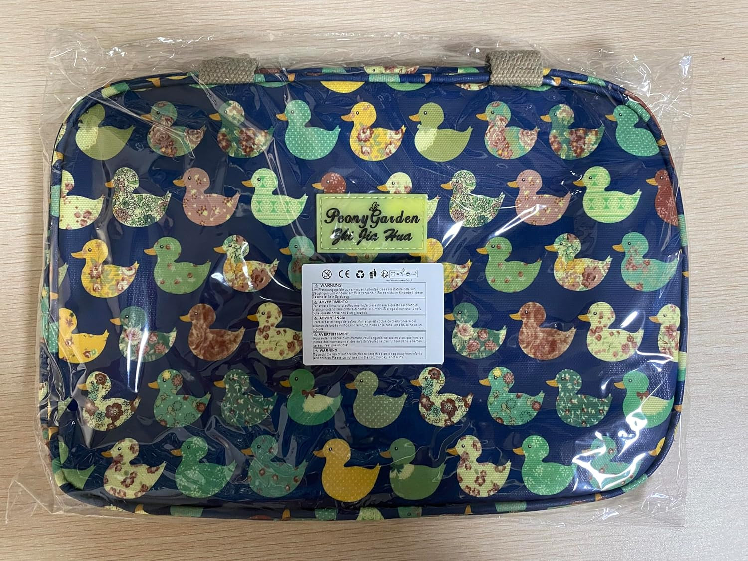 Women's Portable Toiletry Bag - Large Leakproof Cosmetic Organizer in Navy Rose Floral Design