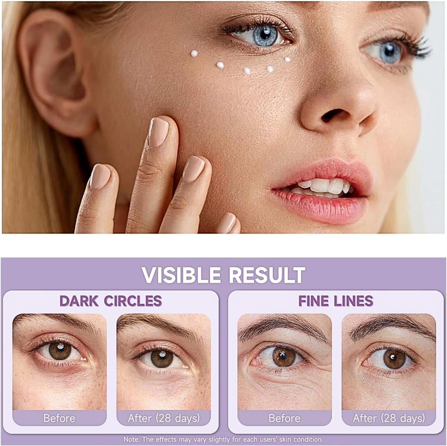 Eye Cream anti Aging, Eye Tightening Cream Instant, Moisturizing under Eye Cream with Centella and Hexapeptide, Eye Tightening Cream, Hydrating Brightening anti Aging Eye Bags Remover Wrinkle Filler