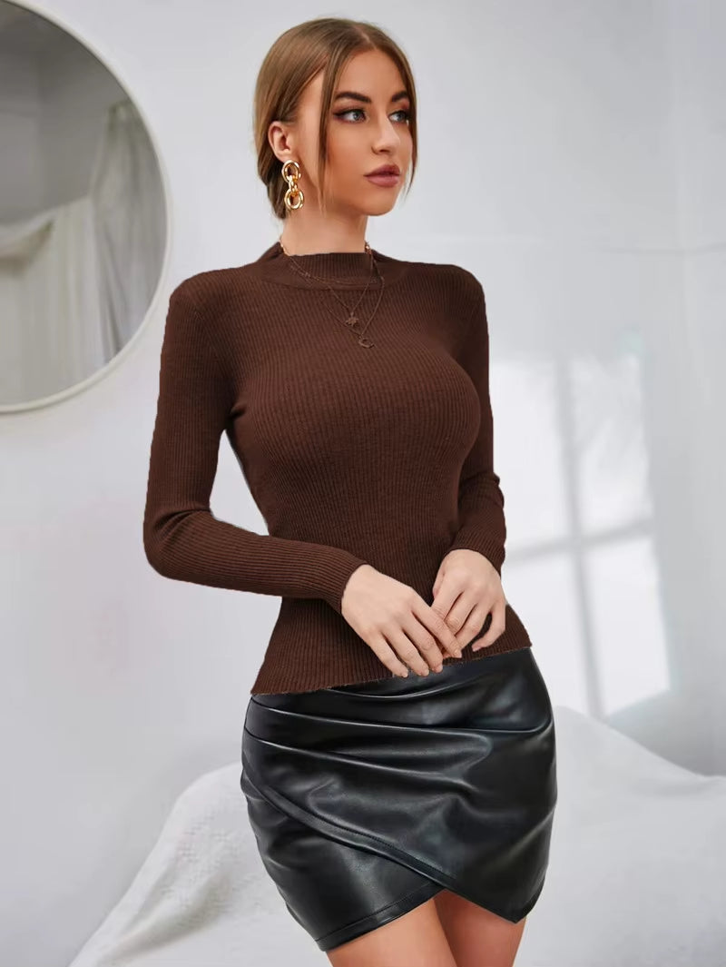 On Sale Autumn Winter Women Knitted Turtleneck Pull Sweater Casual Soft Collar Jumper Fashion Slim Warm Female Pullover Clothes