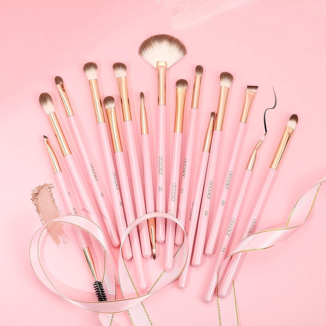 15-Piece Professional Synthetic Eye Makeup Brush Set