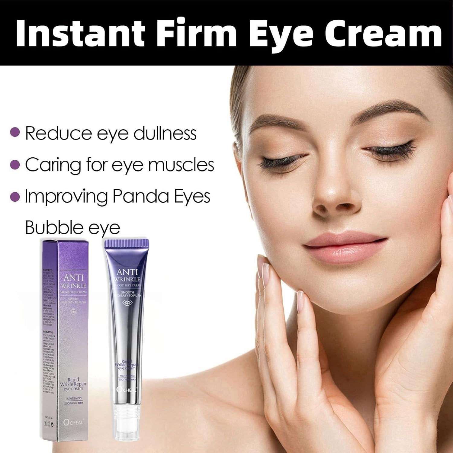 Retinol Eye Cream,Eye Cream for Dark Circles and Puffy Eyes,Anti-Age Eye Cream,Eye Cream for Wrinkles with Hyaluronic Acid and Caffeine,Anti-Wrinkle Eye Cream,Instant Wrinkle Remover for Men and Women