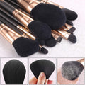 Professional 12-Piece Makeup Brush Set with Pearl Finish Handles, Ergonomic Design, and Travel Case