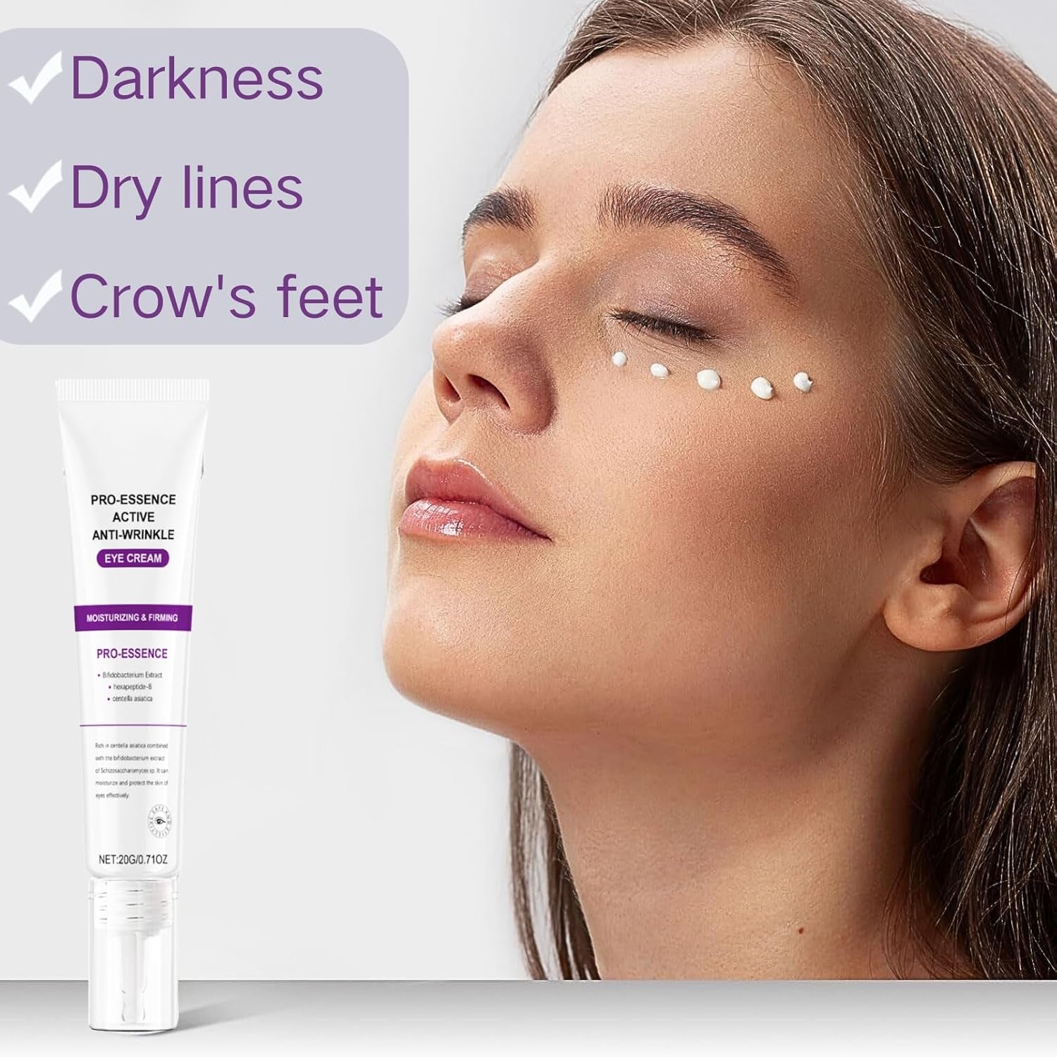 Eye Cream anti Aging, Eye Tightening Cream Instant, Moisturizing under Eye Cream with Centella and Hexapeptide, Eye Tightening Cream, Hydrating Brightening anti Aging Eye Bags Remover Wrinkle Filler